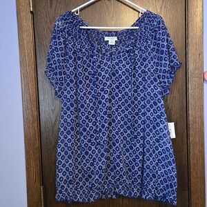 Liz Claiborne Royal Saphire Multi Blouse NWT